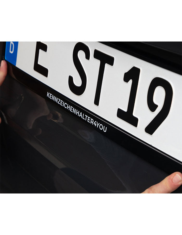 Werbeleiste schwarz - mit einfarbigem Siebdruck silber glänzend - Ab 100 Stück