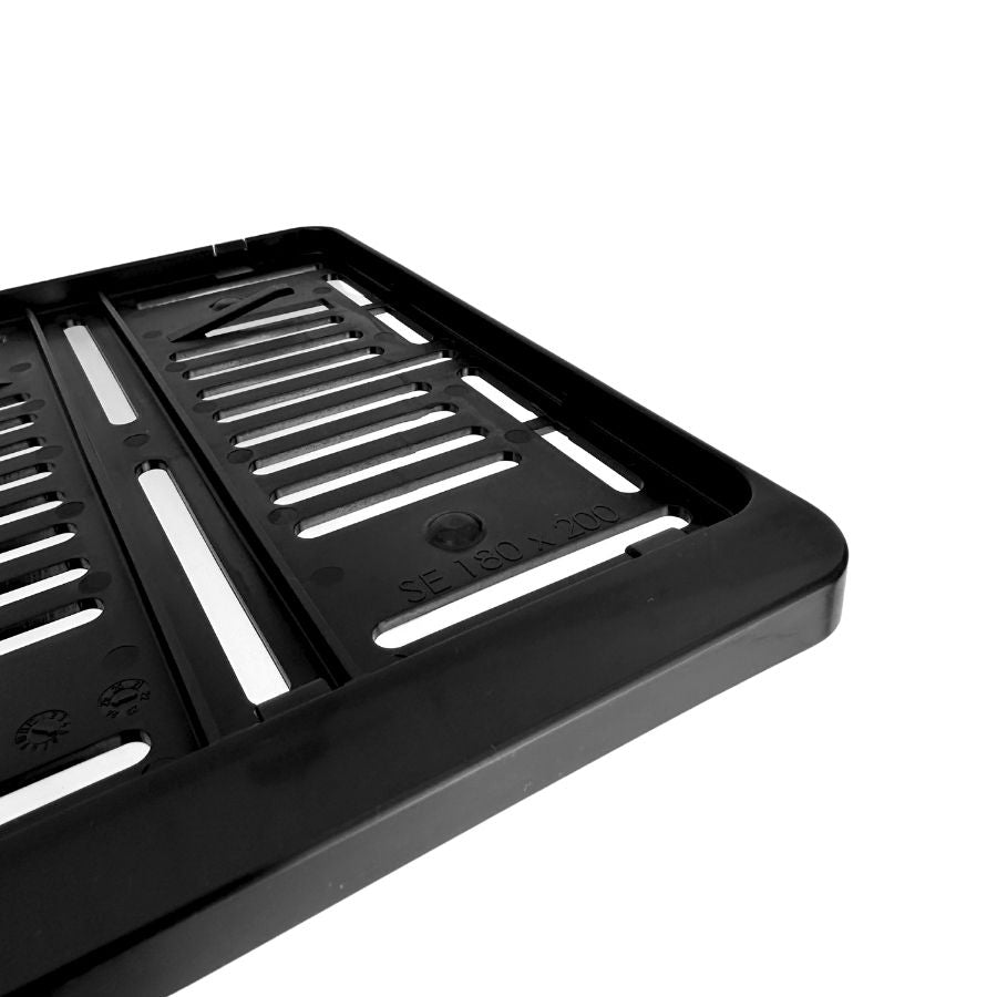 Kennzeichenhalter 180x200 schwarz - Mehrfarbiger Digitaldruck 4C mit Domingveredelung - Ab 50 Stück