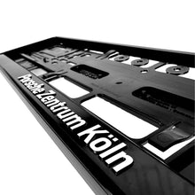 Kennzeichenhalter schwarz - mit erhabenem Druck - Weiß -  Ab 100 Stück