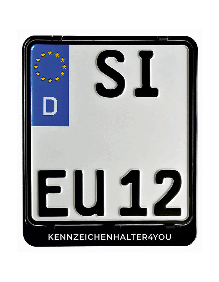 Kennzeichenhalter 180x200 schwarz - Einfarbiger Siebdruck - Ab 50 Stück