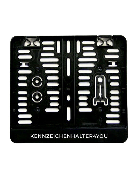 Kennzeichenhalter 250x200 schwarz - Mehrfarbiger Digitaldruck 4C mit Domingveredelung - Ab 50 Stück