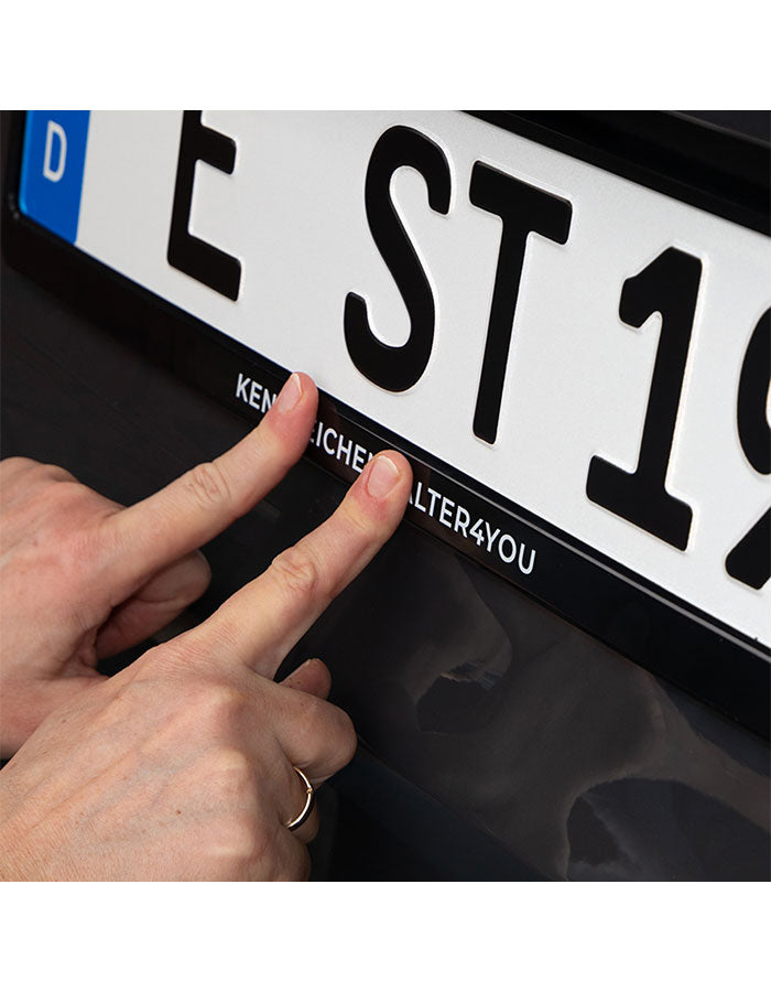 Werbeleiste schwarz - mit einfarbigem Siebdruck silber glänzend - Ab 100 Stück