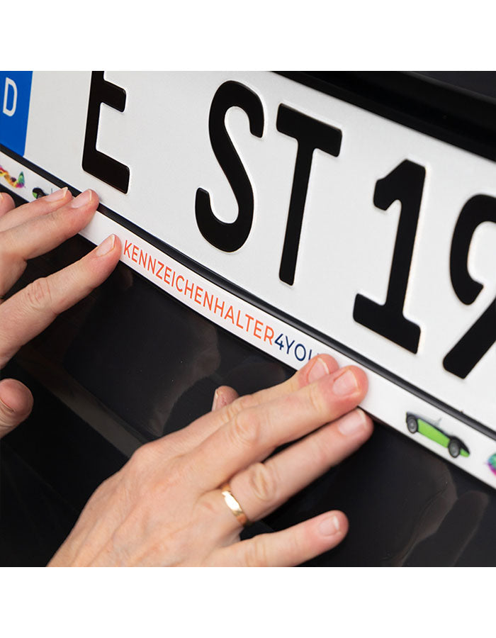 Kennzeichenhalter silber - Digitaldruck mehrfarbig 4C - Ab 2 Stück
