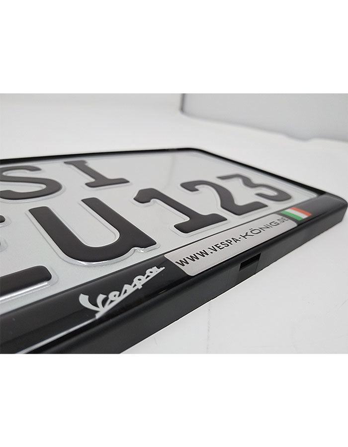 Kennzeichenhalter 255x130 schwarz - Mehrfarbiger Digitaldruck 4C mit Domingveredelung - Ab 50 Stück