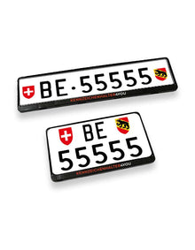 Kennzeichenhalter Schweiz - Set 30 x 8 cm & 30 x 16 cm - Siebdruck einfarbig - Ab 50 Sets