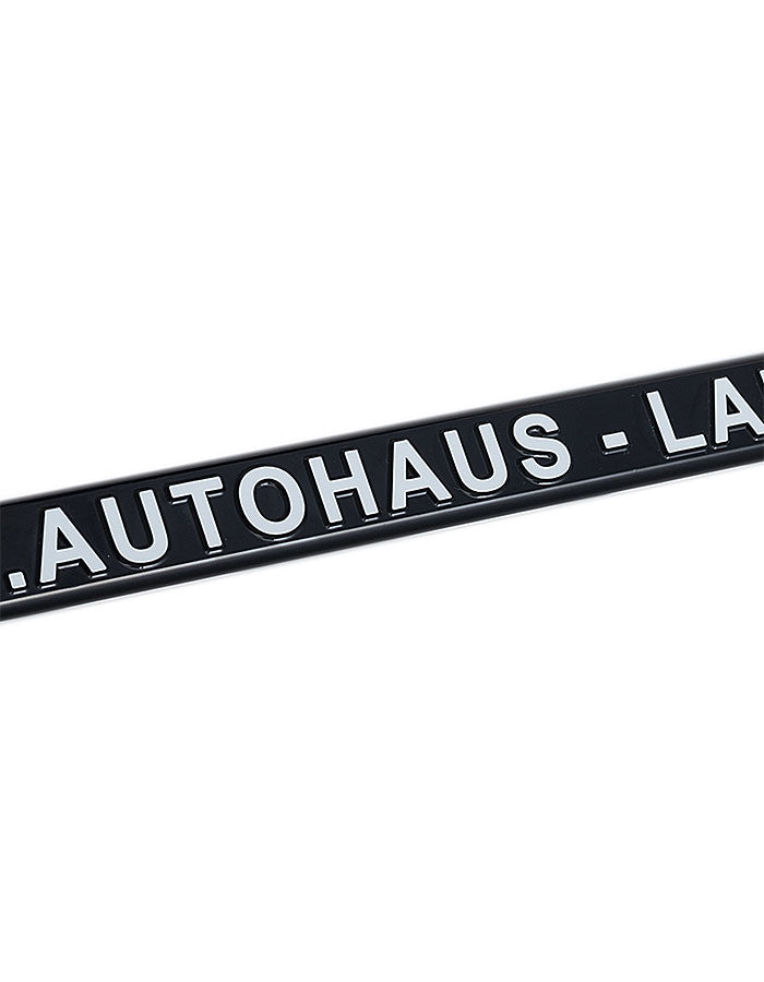 Kennzeichenhalter schwarz - mit erhabenem Druck - Silber - Ab 100 Stück