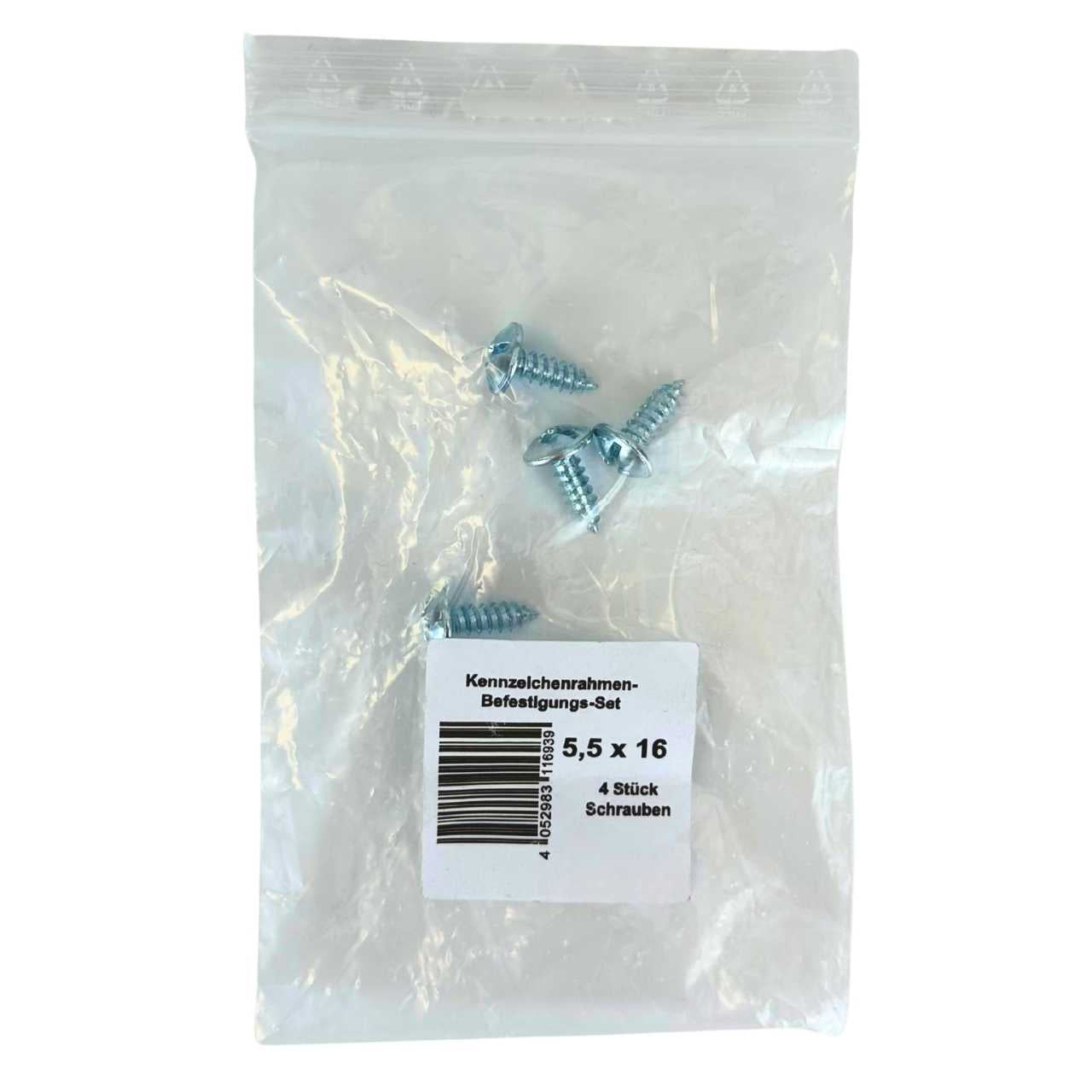 Kennzeichenhalter Schrauben-Set für PKW - 5,5 x 16 - Ab 50 Stück