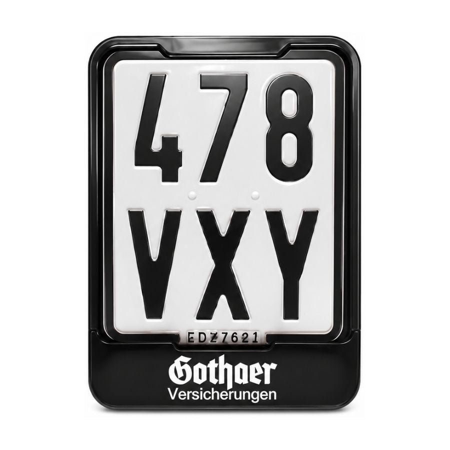 Kennzeichenhalter "M" 140x105 schwarz - für Mofa-Kennzeichen mit einfarbigem Siebdruck - Ab 50 Stück