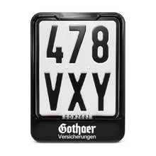 Kennzeichenhalter "M" 140x105 schwarz - für Mofa-Kennzeichen mit einfarbigem Siebdruck - Ab 50 Stück