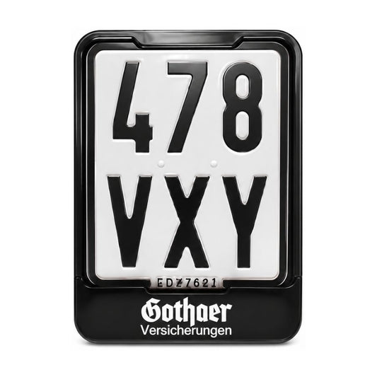 Kennzeichenhalter "M" 140x105 schwarz - für Mofa-Kennzeichen mit einfarbigem Siebdruck - Ab 50 Stück