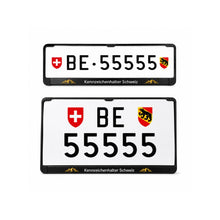 Kennzeichenhalter Schweiz - Set 30 x 8 cm & 30 x 16 cm - Siebdruck zweifarbig - Ab 50 Sets