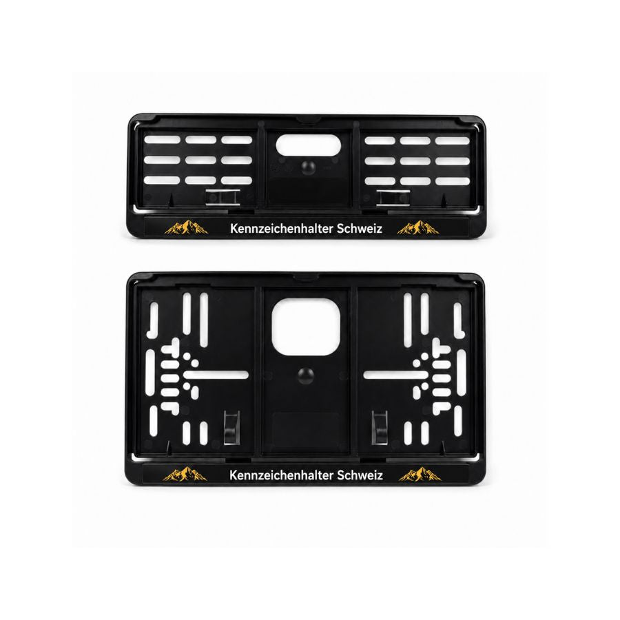 Kennzeichenhalter Schweiz - Set 30 x 8 cm & 30 x 16 cm - Siebdruck zweifarbig - Ab 50 Sets