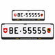 Kennzeichenhalter Schweiz - Set 30 x 8 cm & 50 x 11 cm - Zweifarbiger Siebdruck - Ab 50 Sets