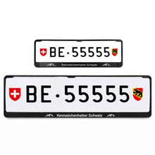 Kennzeichenhalter Schweiz - Set 30 x 8 cm & 50 x 11 cm - Einfarbiger Siebdruck - Ab 50 Sets