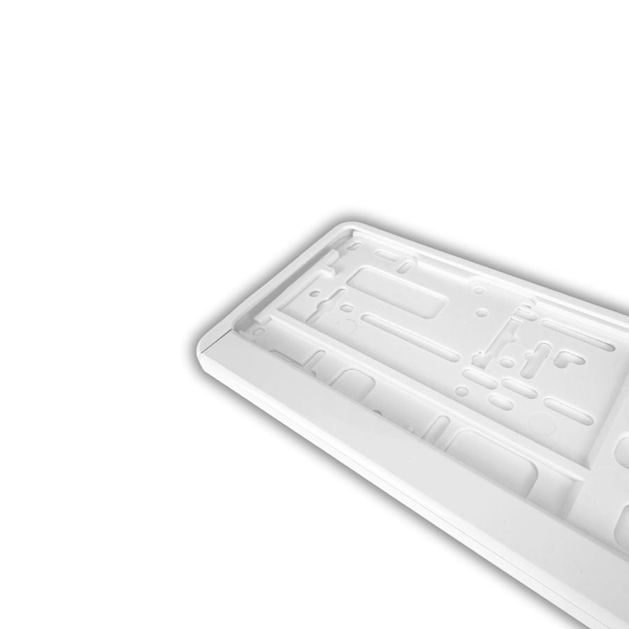 Kennzeichenhalter weiß - Einfarbiger Siebdruck - Ab 100 Stück