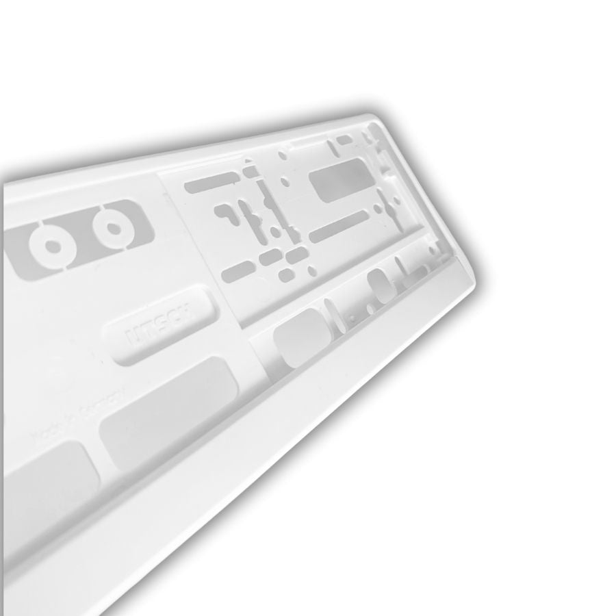 Kennzeichenhalter weiß - Einfarbiger Siebdruck - Ab 100 Stück