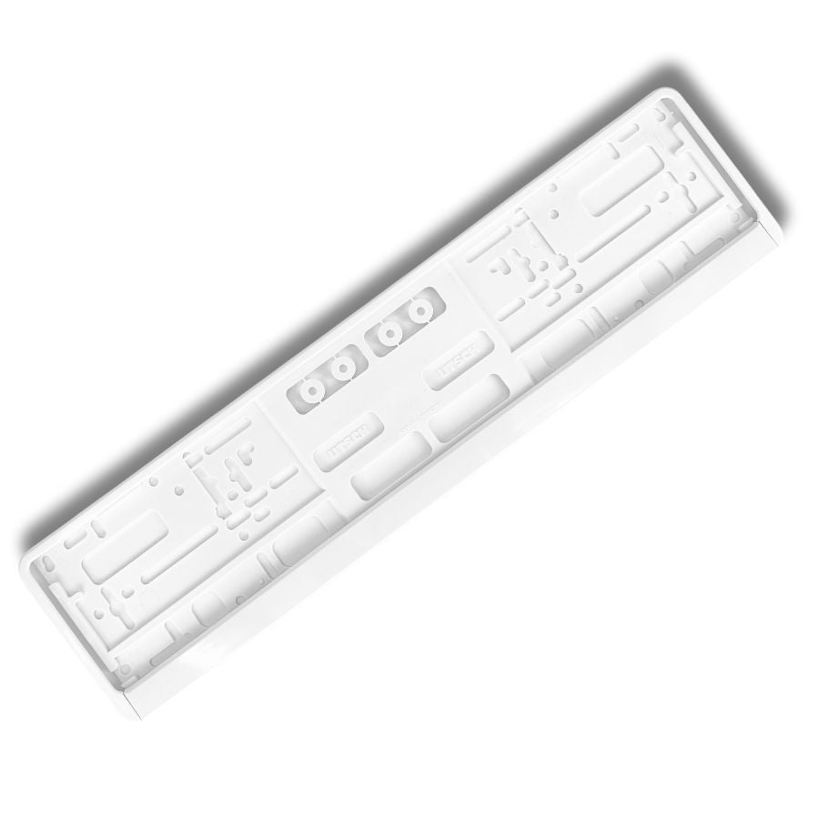 Kennzeichenhalter weiß - Einfarbiger Siebdruck - Ab 100 Stück