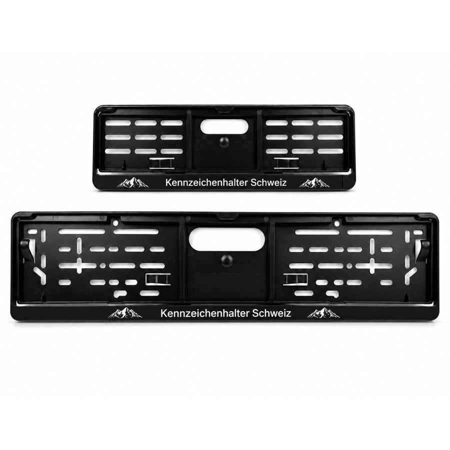 Kennzeichenhalter Schweiz - Set 30 x 8 cm & 50 x 11 cm - Einfarbiger Siebdruck - Ab 50 Sets