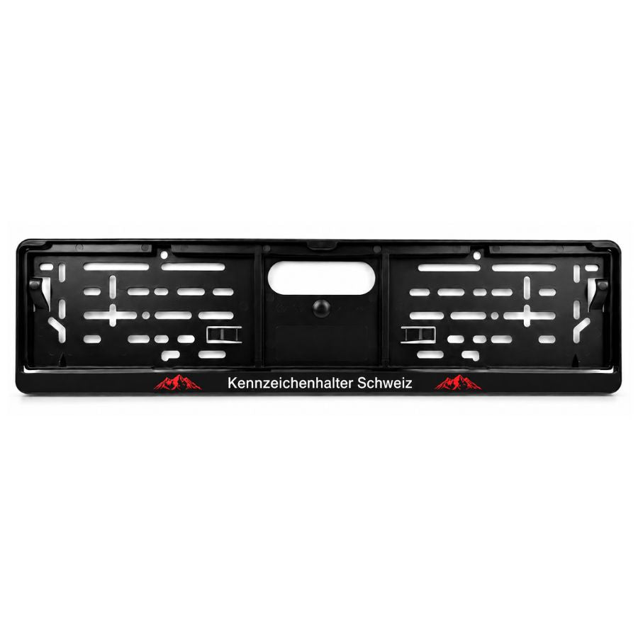 Kennzeichenhalter Schweiz - Set 30 x 8 cm & 50 x 11 cm - Zweifarbiger Siebdruck - Ab 50 Sets