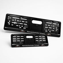 Kennzeichenhalter Schweiz - Set 30 x 8 cm & 50 x 11 cm - Zweifarbiger Siebdruck - Ab 50 Sets