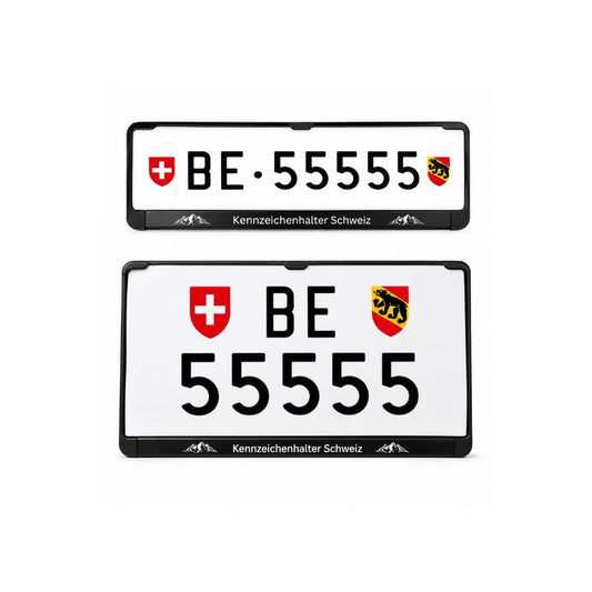 Kennzeichenhalter Schweiz - Set 30 x 8 cm & 30 x 16 cm - Siebdruck einfarbig - Ab 50 Sets