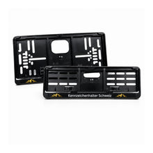 Kennzeichenhalter Schweiz - Set 30 x 8 cm & 30 x 16 cm - Siebdruck zweifarbig - Ab 50 Sets