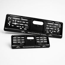 Kennzeichenhalter Schweiz - Set 30 x 8 cm & 50 x 11 cm - Einfarbiger Siebdruck - Ab 50 Sets
