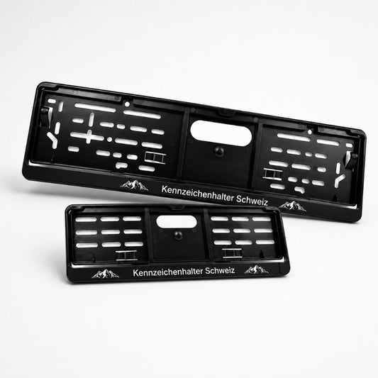Kennzeichenhalter Schweiz - Set 30 x 8 cm & 50 x 11 cm - Einfarbiger Siebdruck - Ab 50 Sets