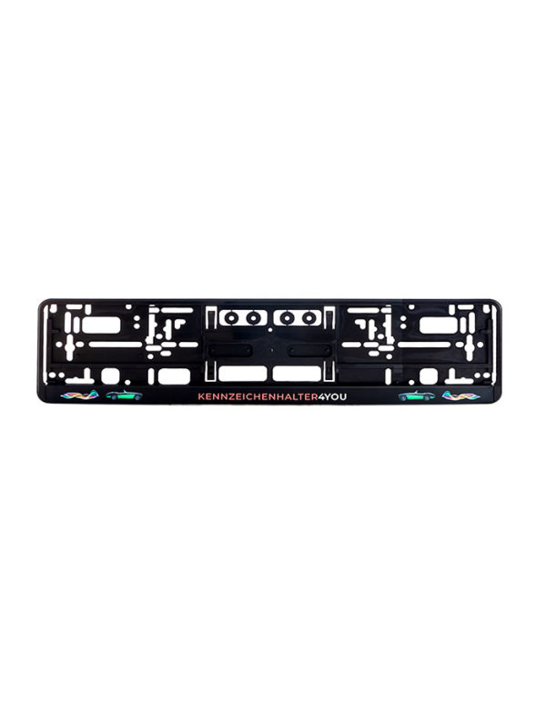 Kennzeichenhalter schwarz mit Digitaldruck - Ab 50 Stück -  kennzeichenhalter4you