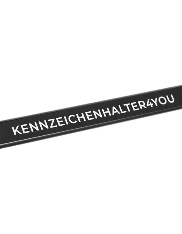 Kennzeichenhalter schwarz mit weißem Druck - kennzeichenhalter4you