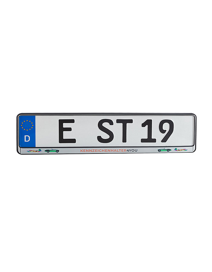 Kennzeichenhalter silber mit Digitaldruck - ab 50 Stück